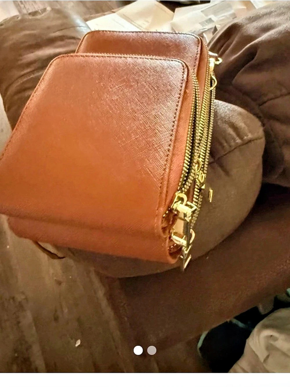 Brown Zip-Around Wallet